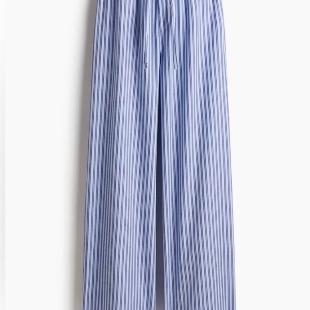 H&M NWOT Light Blue Striped Wide Leg Pants